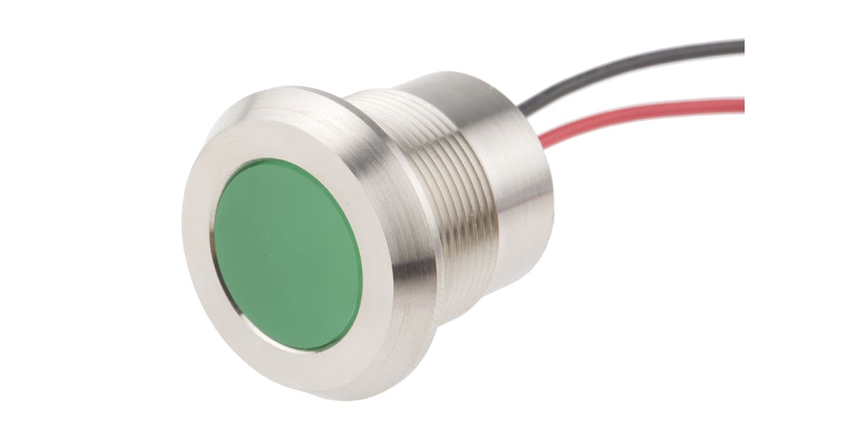 Product image for 22mm 316L stainless steel LED,grn 220Vac