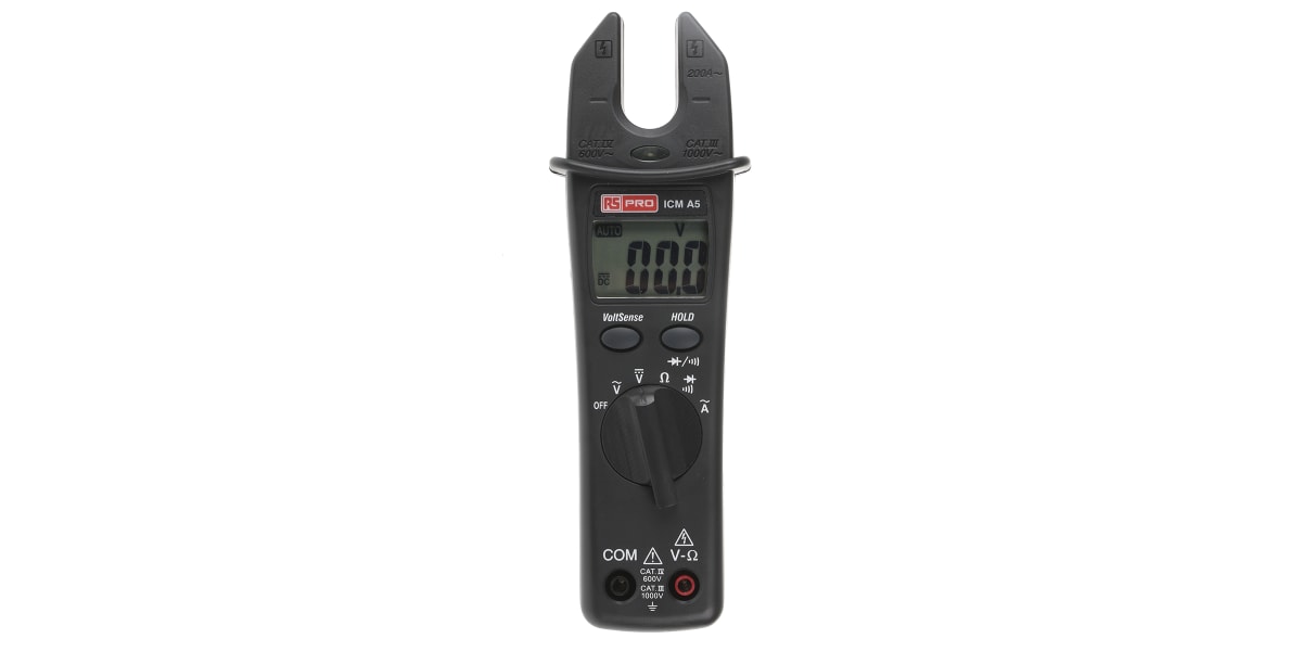 Product image for RS Pro ICMA5 Open Jaw Clampmeter 200 A