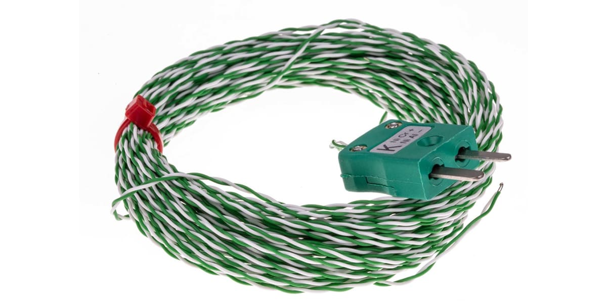 Product image for Type K IEC 1/0.2mm Thermocouple+Plug10m