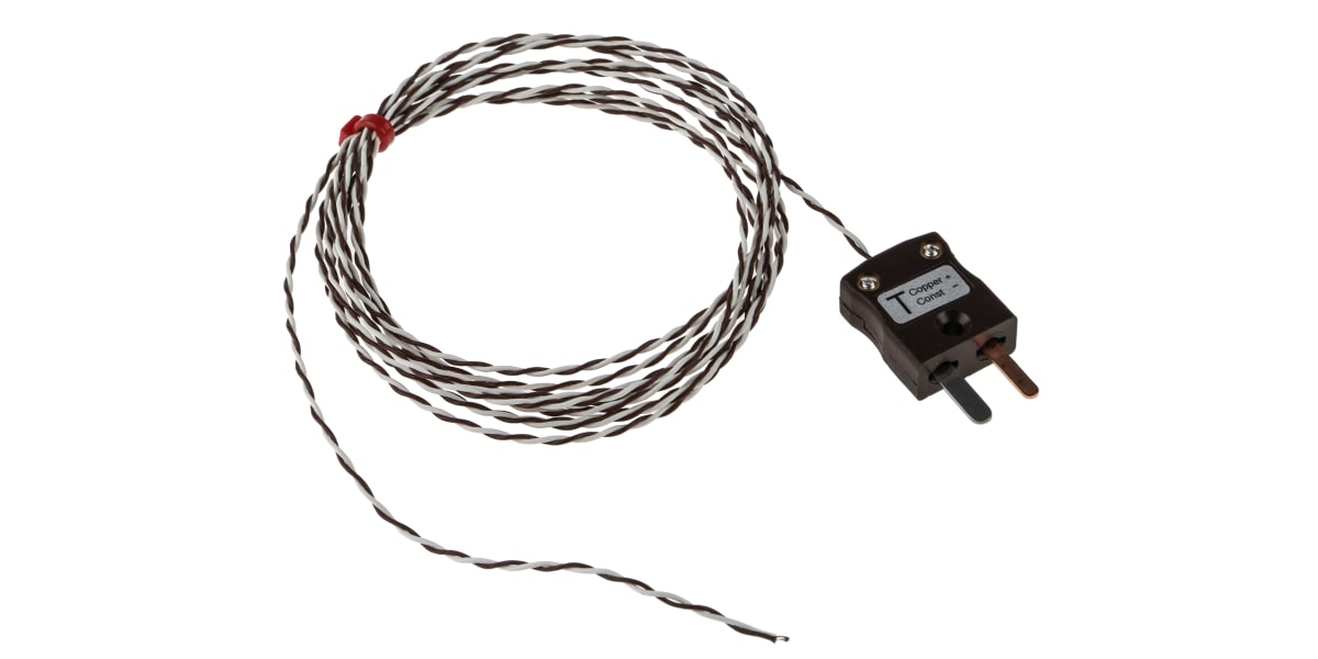 Product image for Type T IEC 1/0.2mm Thermocouple+Plug 2m