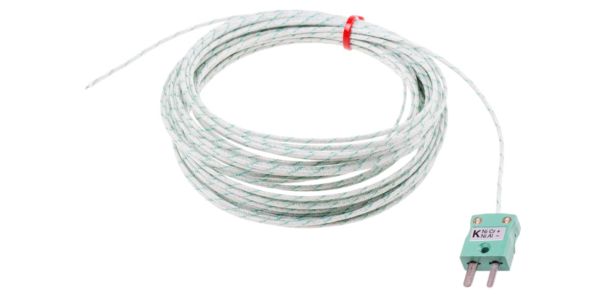 Product image for Type K IEC 0.508mm Thermocouple+Plug 10m