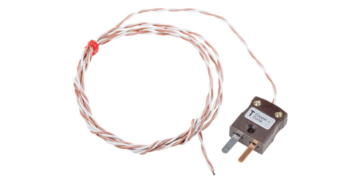 Product image for Type T 7/0.2mm Thermocouple+Plug 1m