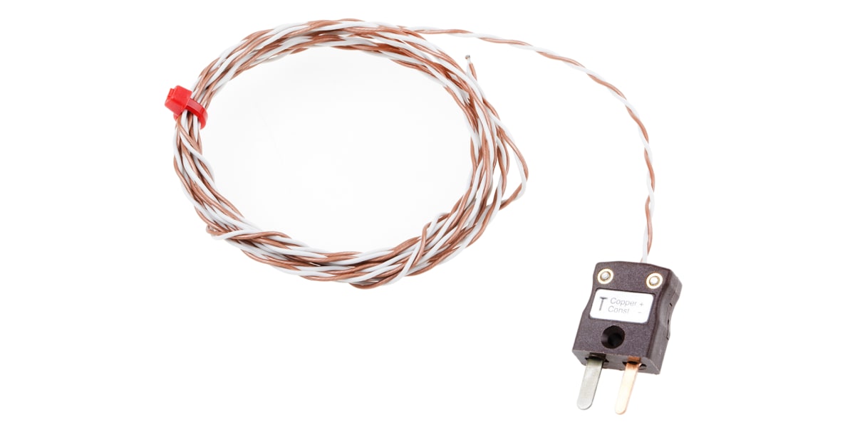 Product image for Type T IEC 7/0.2mm Thermocouple+Plug 2m