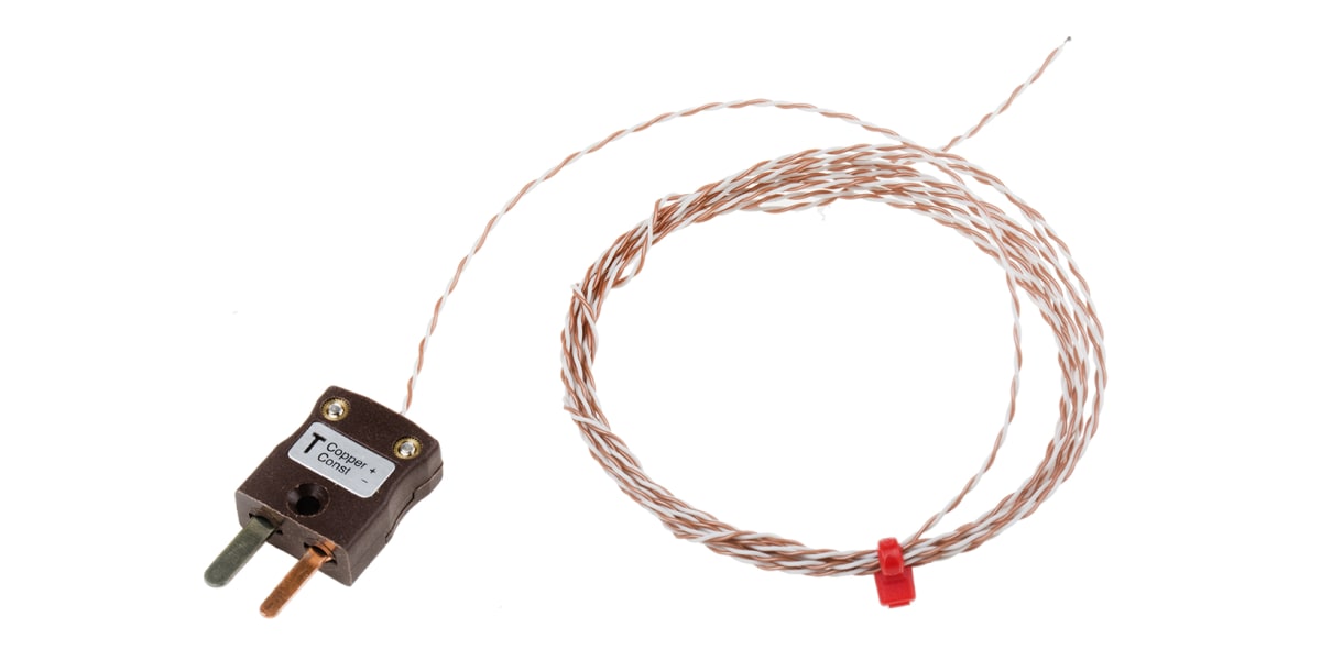 Product image for Type T IEC 1/0.2mm Thermocouple+Plug 2m