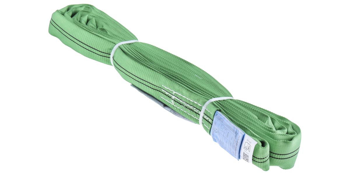 Product image for RS PRO 3m Green Lifting Sling Round, 2t