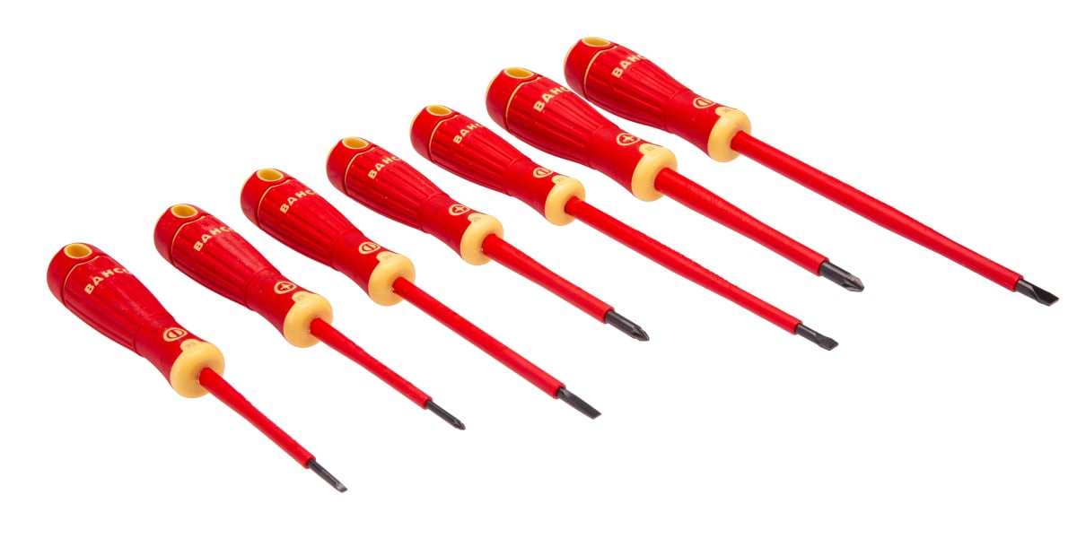 Product image for Bahco VDE Pozidriv, Slotted Screwdriver Set 7 Piece