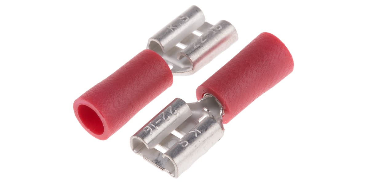 Product image for Crimp receptacle, 6.35mm, 22-16 AWG