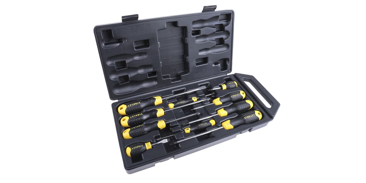 Product image for Stanley Engineers Flared, Parallel, Pozidriv Screwdriver Set 10 Piece