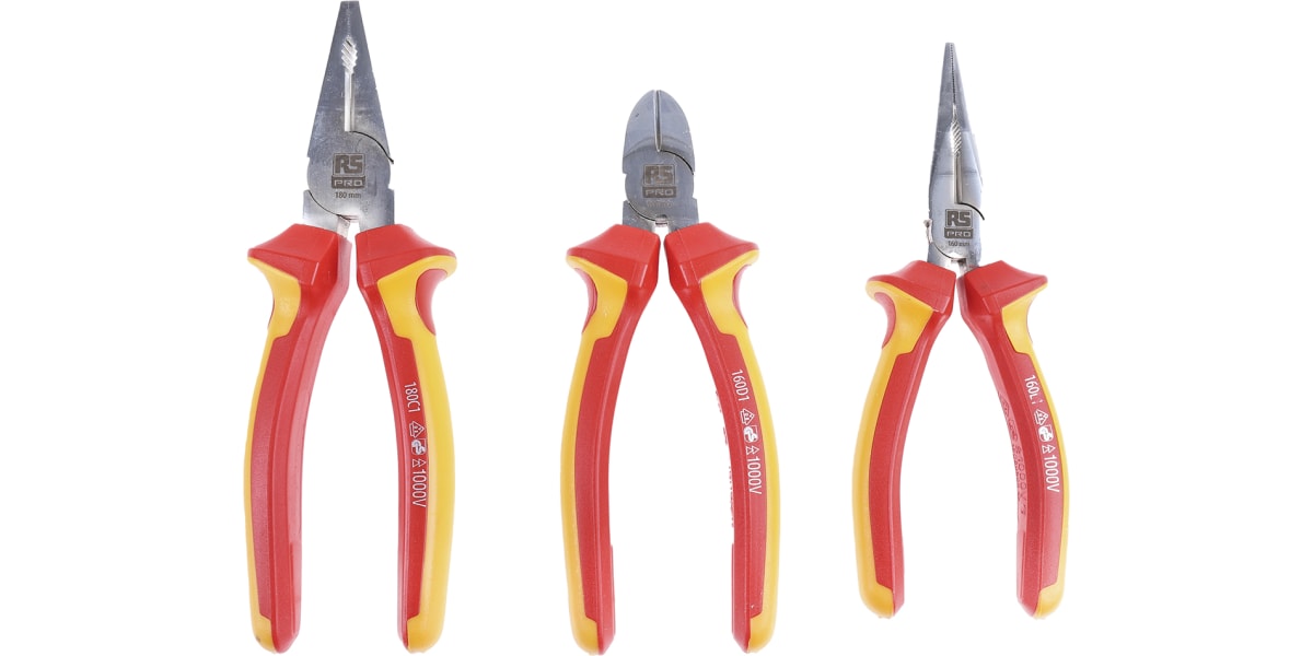 Product image for 3 pc Insulated Pliers Set (VDE Approved)