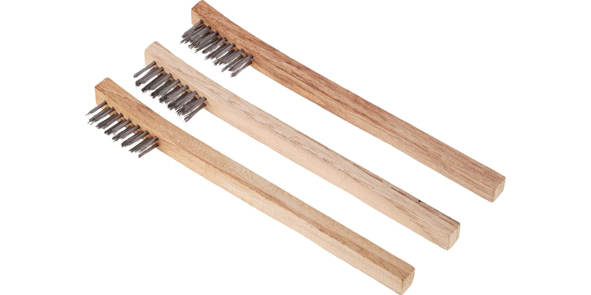 Product image for Wooden angled brush with s/steel bristle