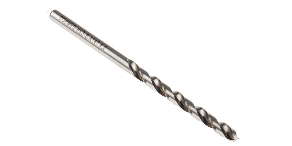 Product image for Dormer HSS-E Twist Drill Bit, 4mm x 75 mm