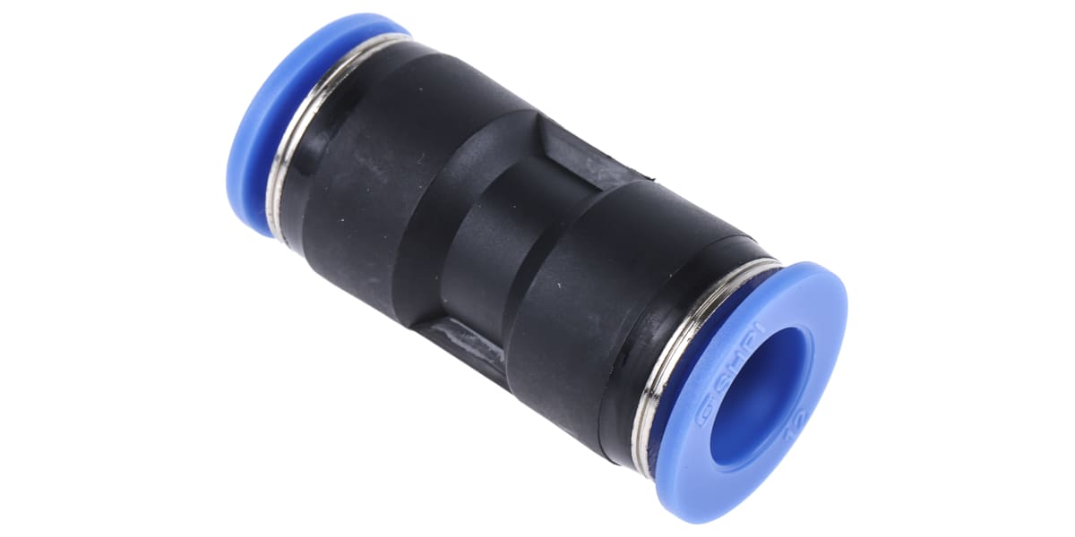 Product image for RS PRO Tube-to-Tube Straight Union, Push In 12 mm to Push In 12 mm