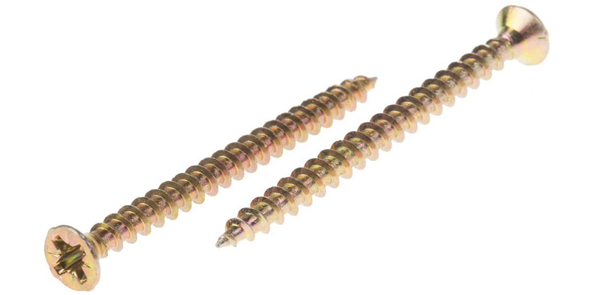 Product image for 3.5X45 POZI CSK  WOODSCREW ZINC & YELLOW