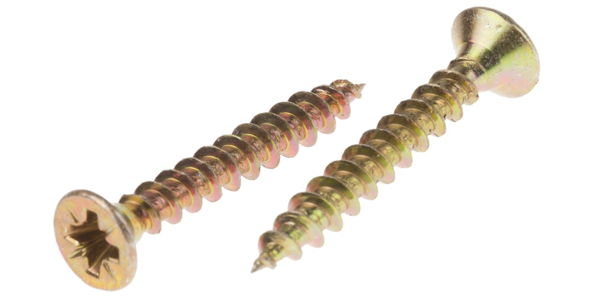 Product image for 4.0X30 POZI CSK  WOODSCREW ZINC & YELLOW