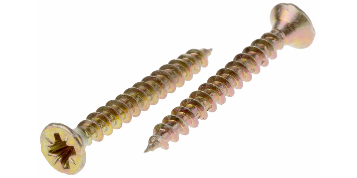 Product image for 4.0X35 POZI CSK  WOODSCREW ZINC & YELLOW