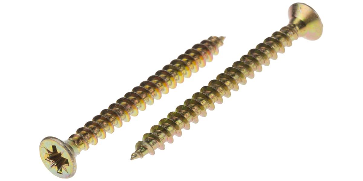 Product image for 4.5X50 POZI CSK  WOODSCREW ZINC & YELLOW