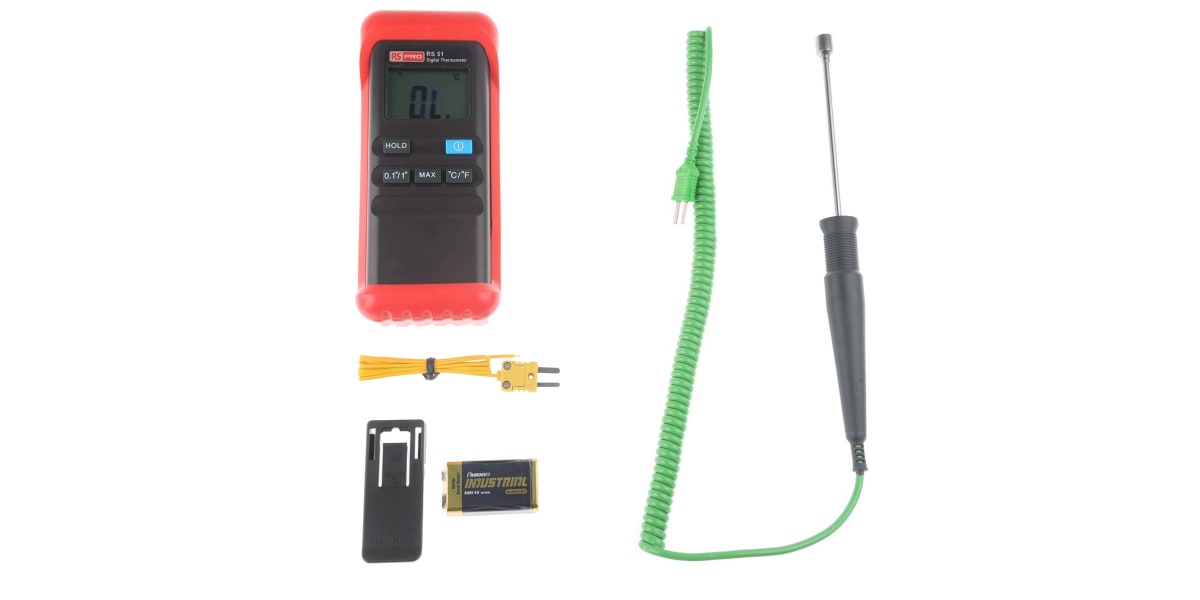 Large Display High Temperature k-Type Thermocouple Thermometer with 3  Stainless Steel Insertion Probe