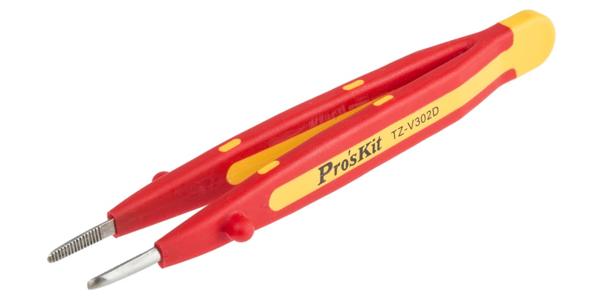 Product image for VDE INSULATED WIDE TIP TWEEZER 145MM