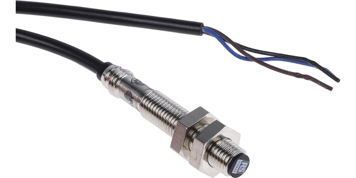 Product image for RS PRO M8 x 1 Inductive Sensor - Barrel, PNP Output, 1.5 mm Detection, IP67, Cable Terminal