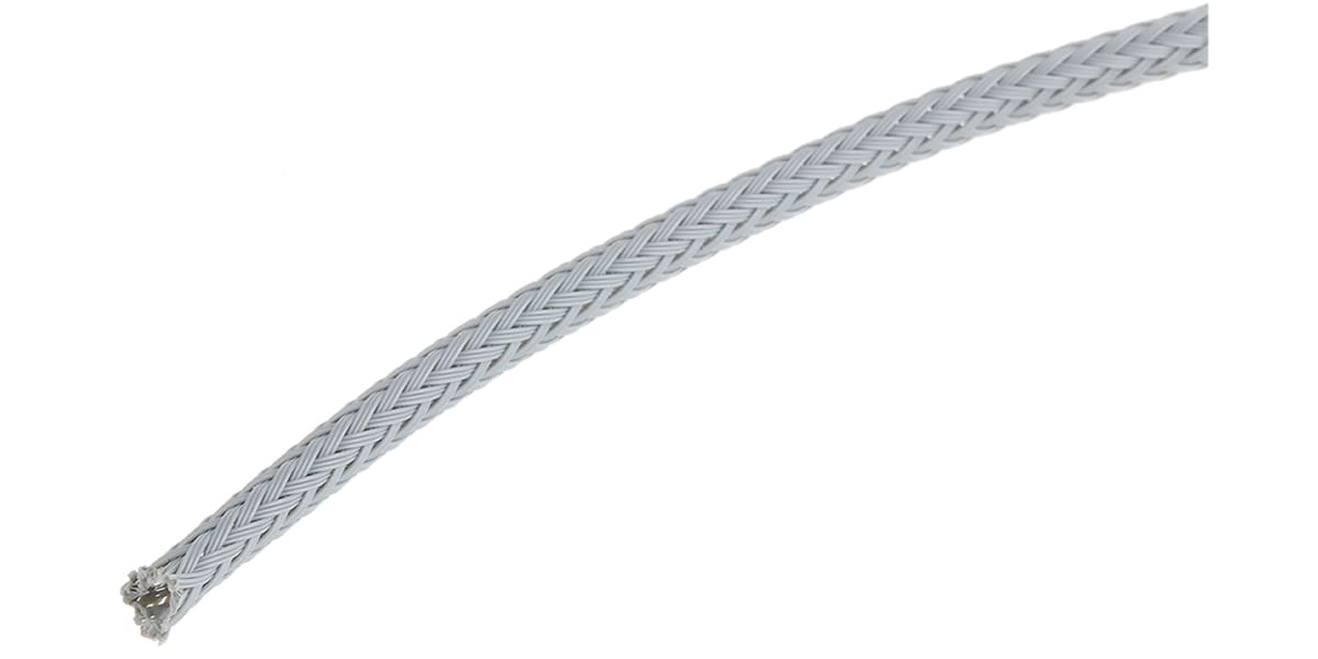 HellermannTyton Expandable Braided Nylon 66 Grey Cable Sleeve, 8mm  Diameter, 10m Length