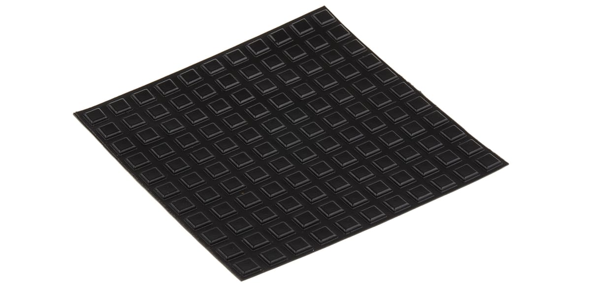 Product image for Black stick on  Sq, 2.5mm H x 10.2mm Dia