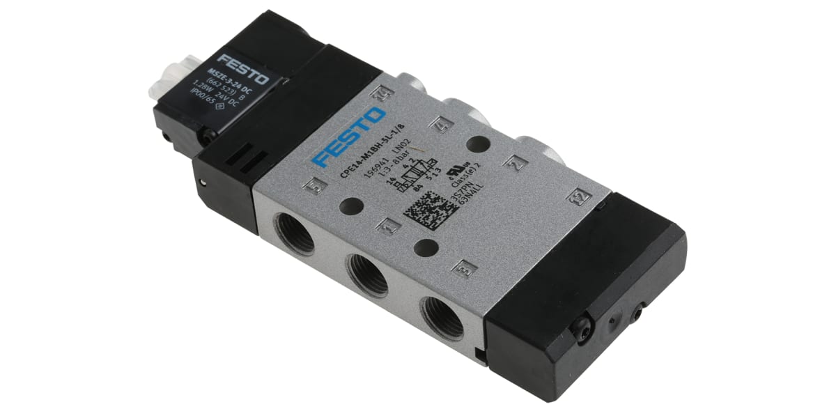 Product image for Festo 5/2 Solenoid Pilot Valve - Electrical G 1/8 CPE Series 24V dc