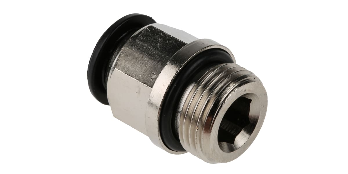 Product image for RS PRO Threaded-to-Tube Pneumatic Fitting, G 3/8 to, Push In 10 mm, 20 bar