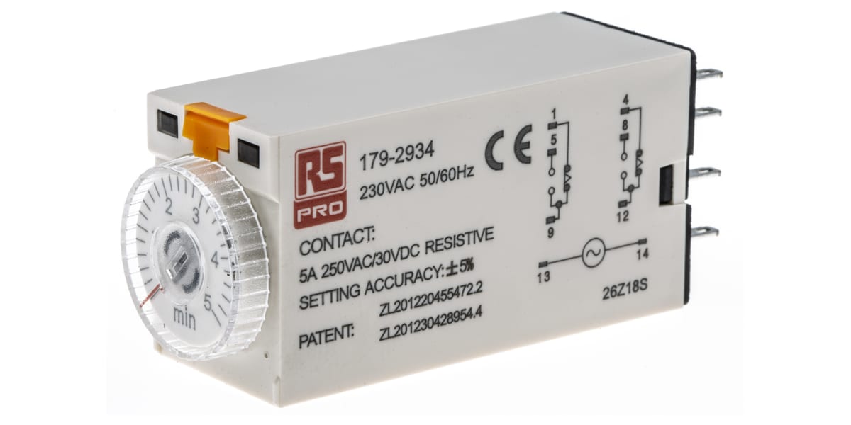 Product image for Analogue Time Relay. 8 pin DPCO