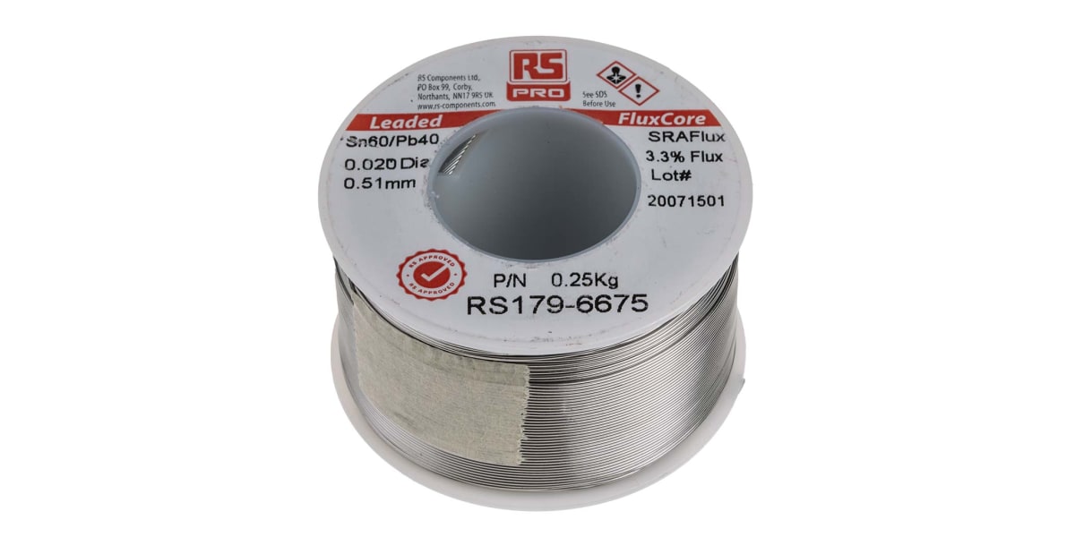 Product image for RS PRO 0.5mm Lead solder, +183°C Melting Point