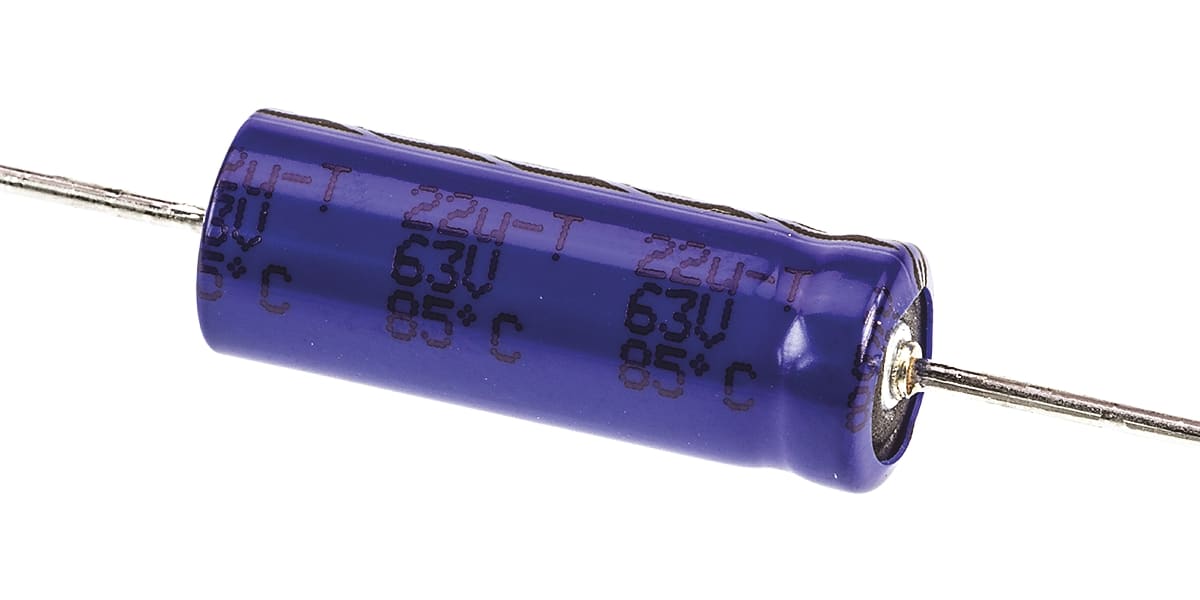 Product image for 031 AS Aluminium Axial Cap, 63V, 22uF