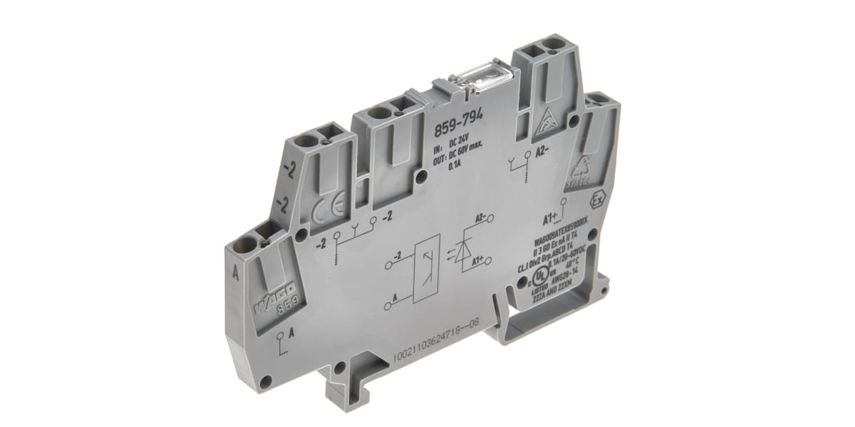 Product image for Wago, 859, 24 V dc Optocoupler Terminal Block, Clamp Termination