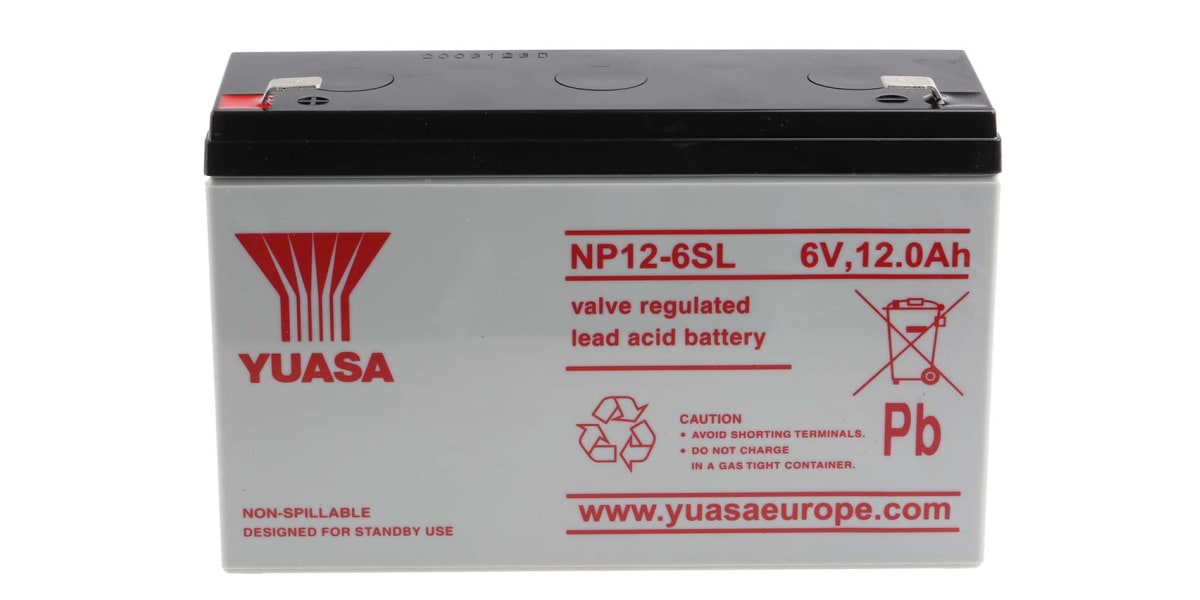 Product image for NP SEALED LEAD ACID BATTERY,6V 12AH