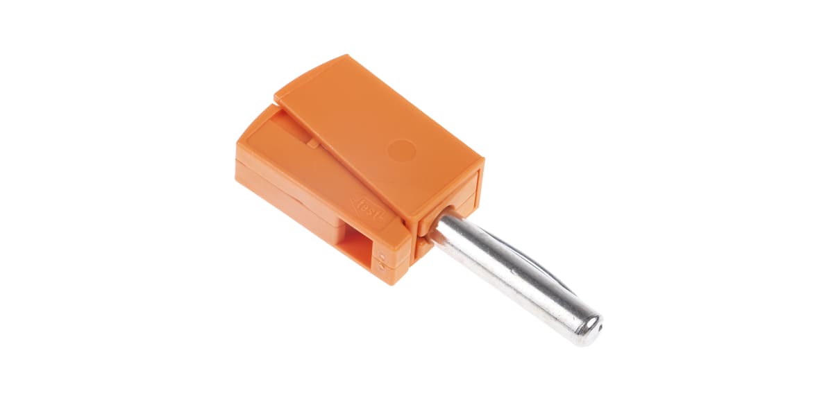 Product image for ORANGE CAGE CLAMP BANANA PLUG,4MM