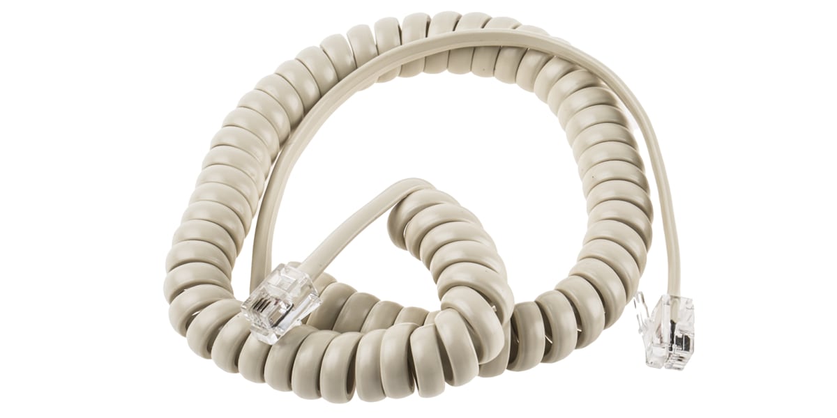 Product image for Oatmeal coiled handset lead,2.5m