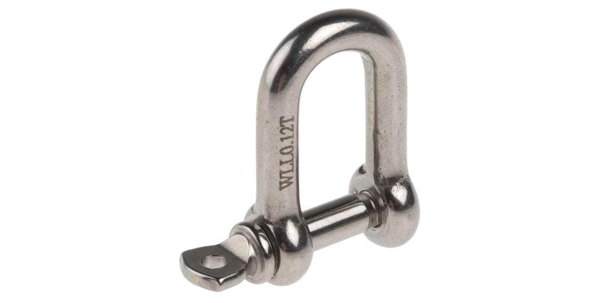 Product image for S/steel D shackle with screw pin,5mm