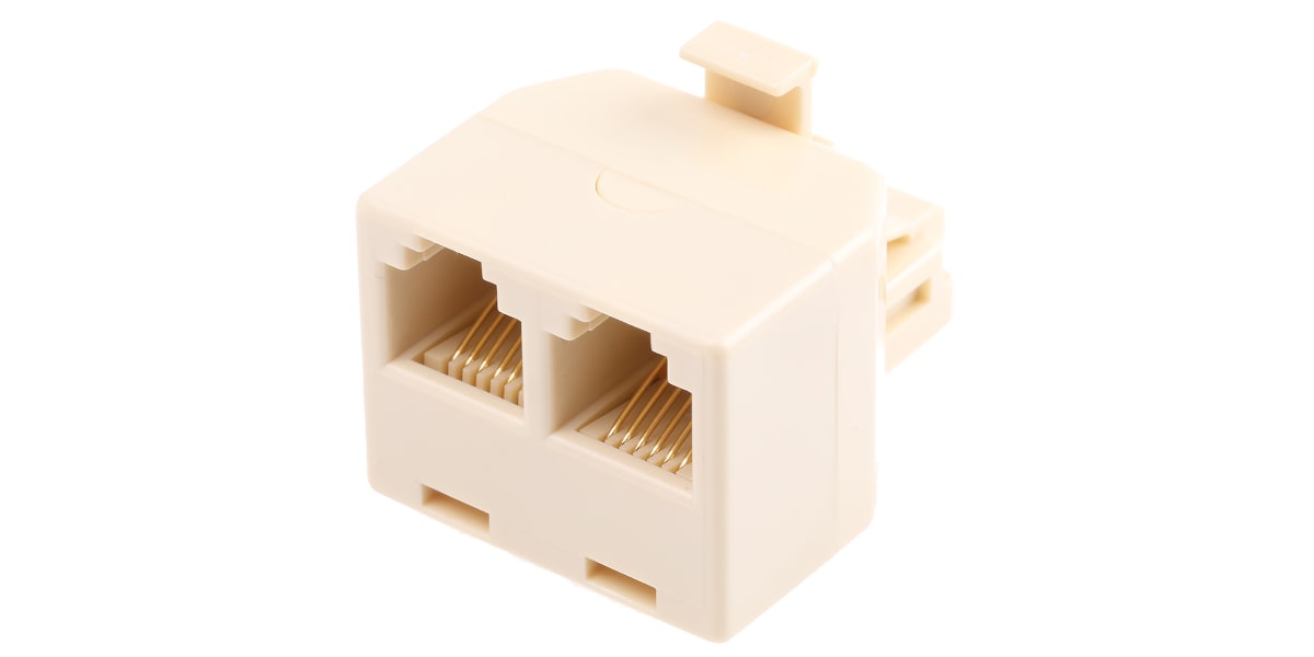 Product image for 6 way male to 2 female RJ11 adaptor