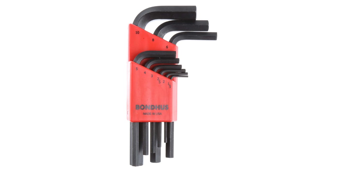 Product image for Bondhus 9 pieces Hex Key Set,  L Shape 1.5mm