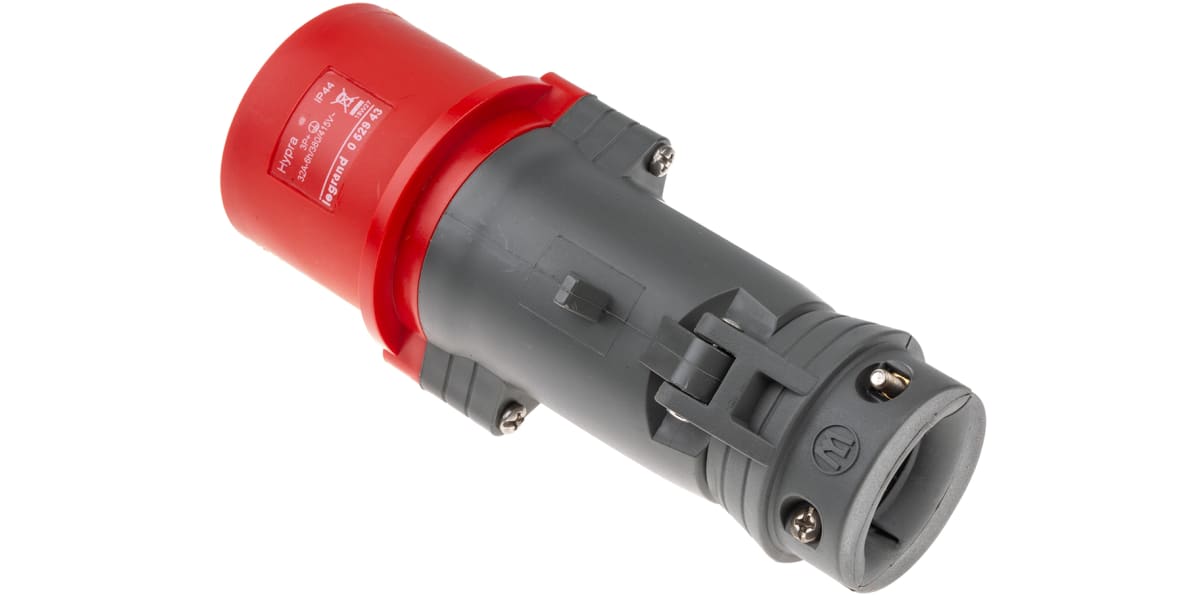 Product image for RED 3P+E STRAIGHT FREE PLUG,32A 400V