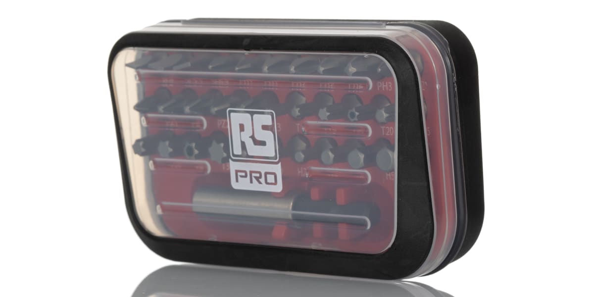 Product image for RS PRO Bit Set 31 Pieces, Phillips, Pozidriv, Slotted, Torx