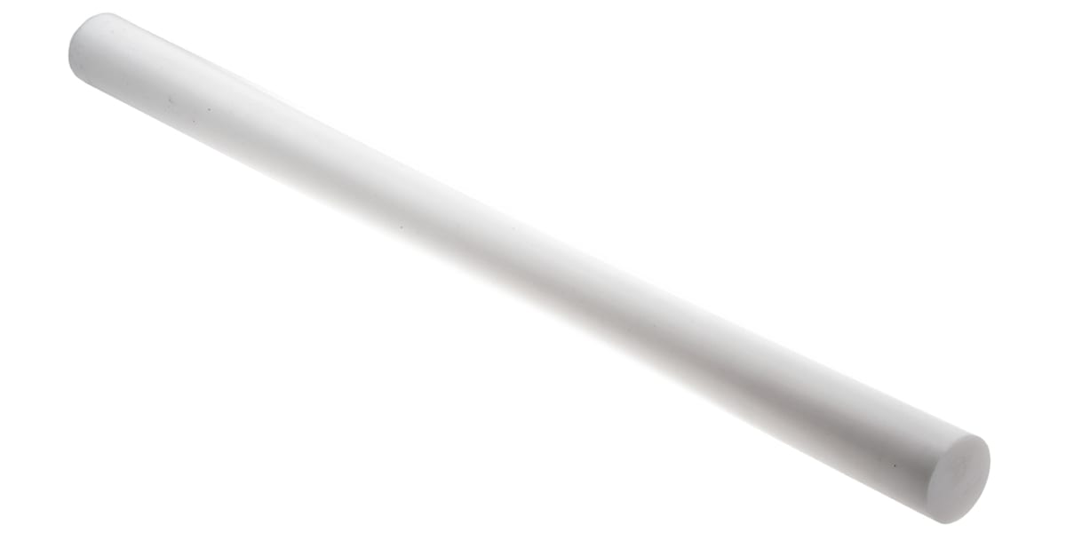 Product image for PTFE plastic rod stock,500mm L 40mm dia