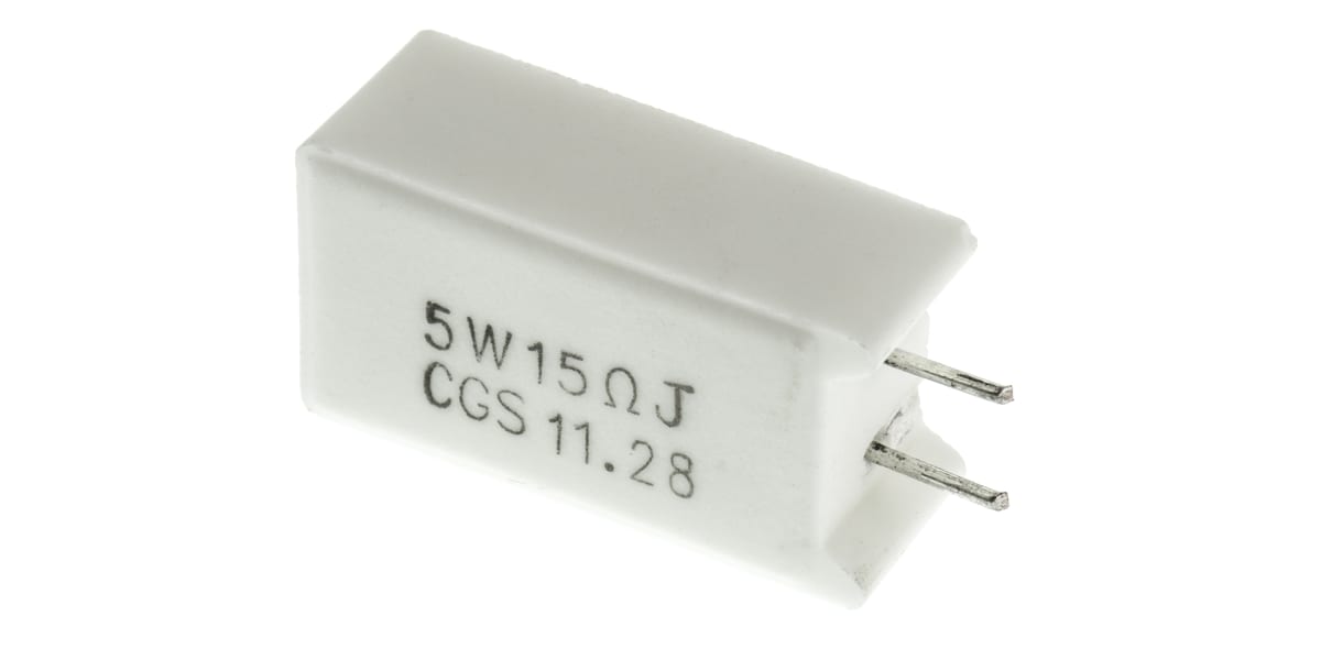 Product image for CERAMIC WIRE ELEMENT RESISTOR,15R 5W