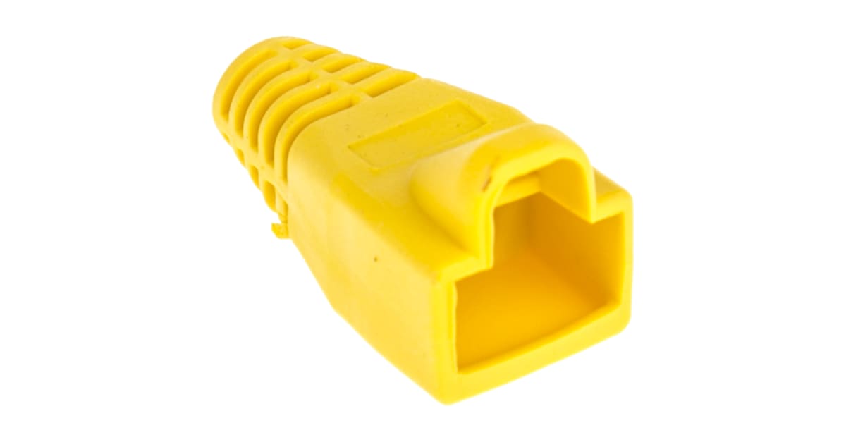 Product image for Yellow strain relief hood for RJ45 plug