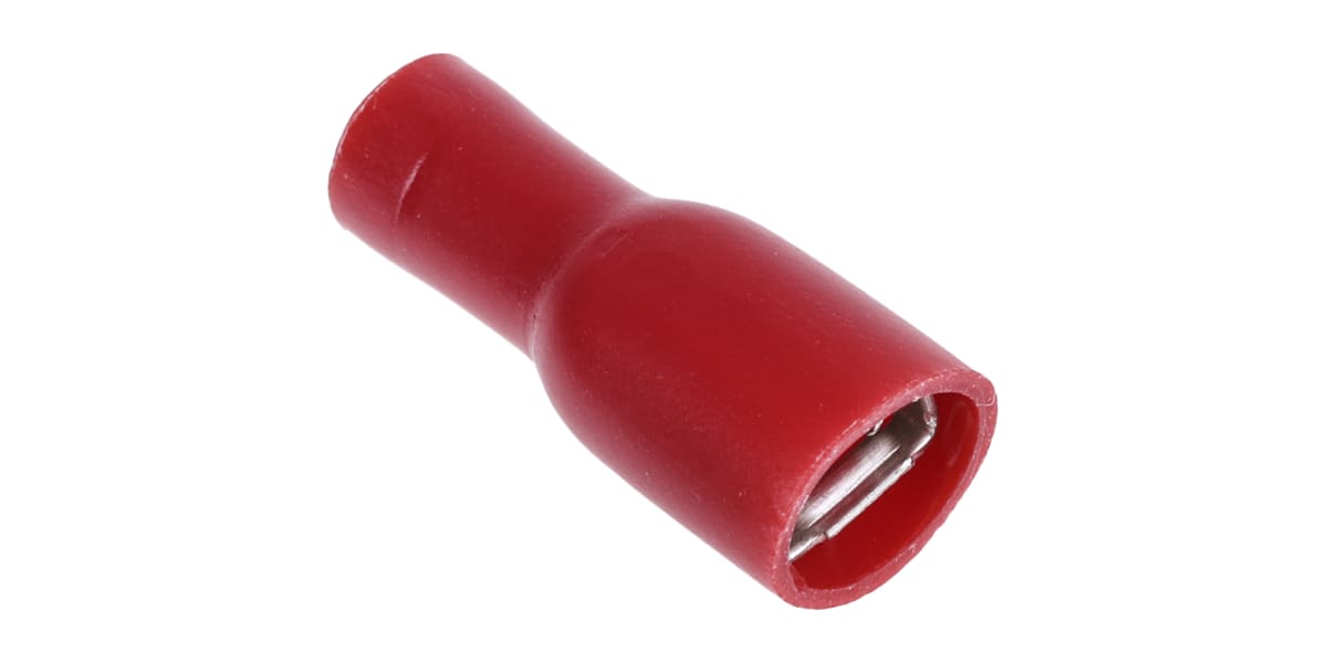 Product image for Red crimp shrouded receptacle, 4.8/0.8mm