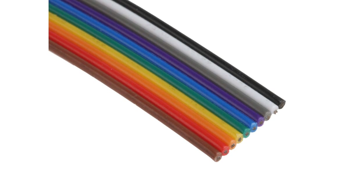 Product image for 10 way 7/0.15 PVC ribbon cable,25m