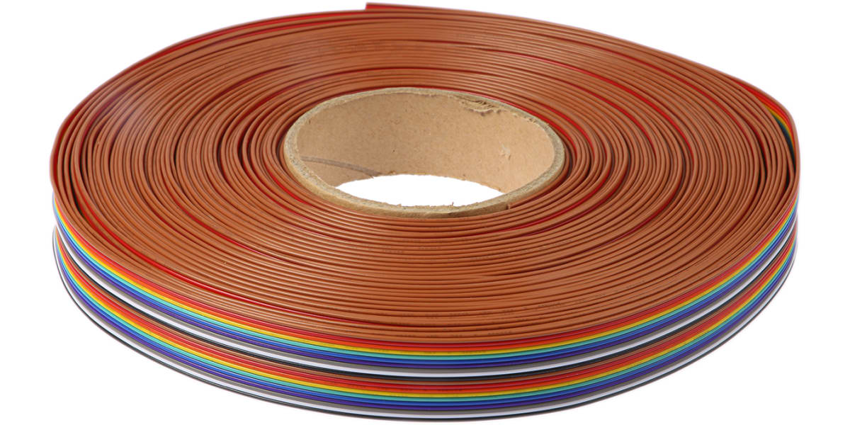 Product image for 20 way 7/0.15 PVC ribbon cable,25m