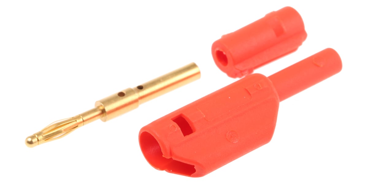 Product image for Red stackable shrouded safe plug,2mm