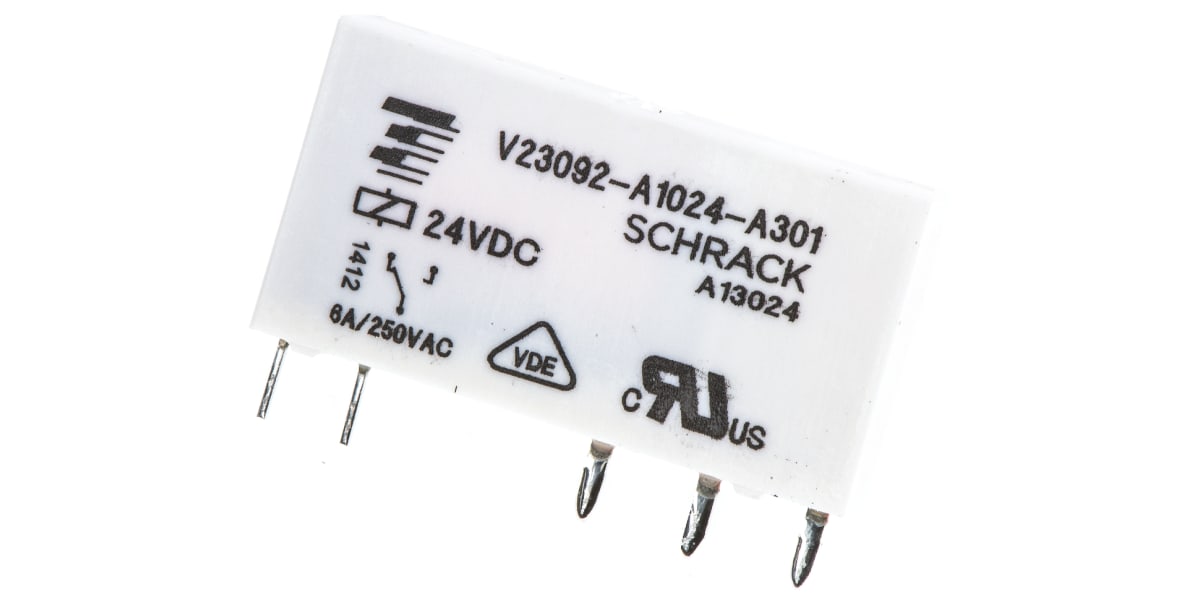 Product image for SPDT miniature power relay,6A 24Vdc coil