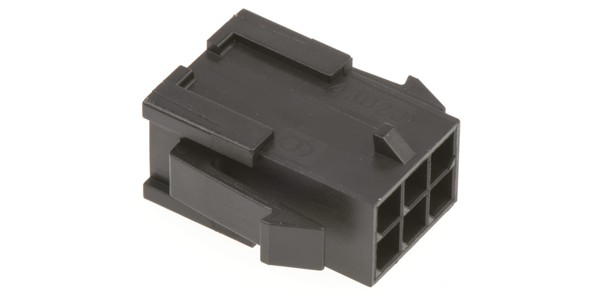 Product image for 6 way dual row panel mount plug,5A 3mm