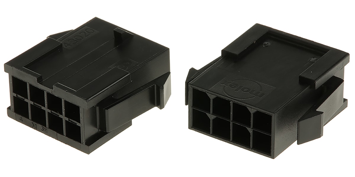 Product image for 8 way dual row panel mount plug,5A 3mm