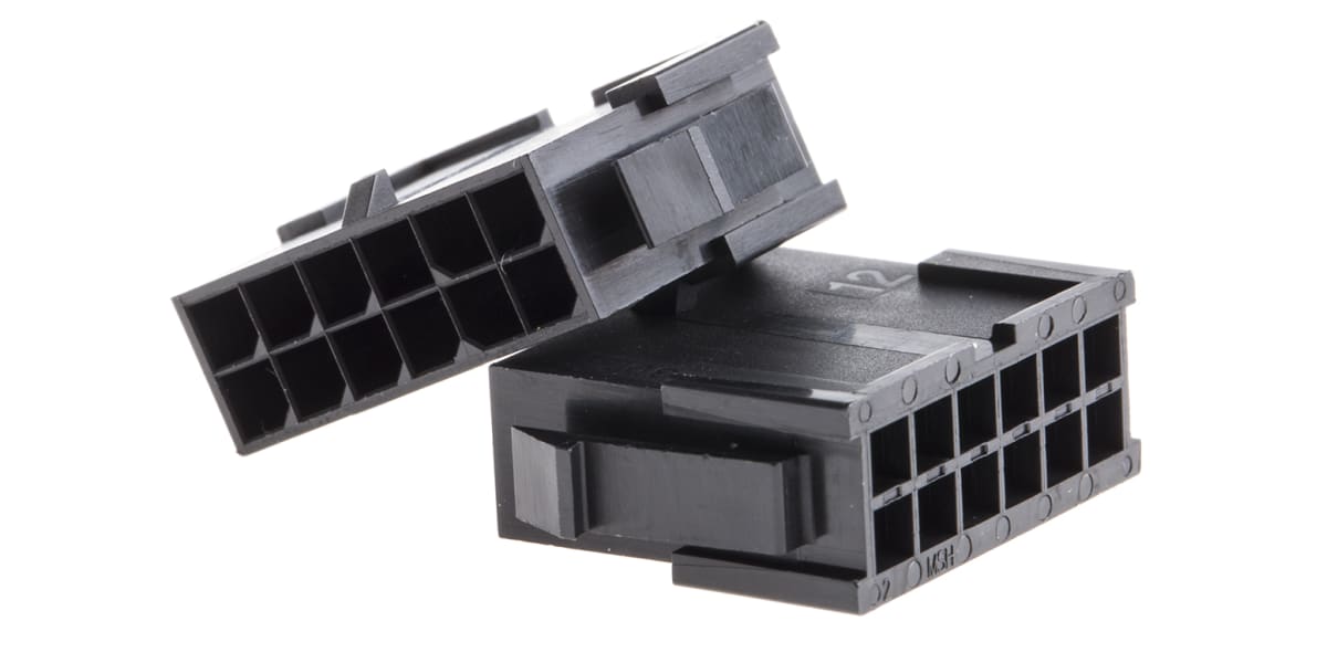 Product image for 12 way dual row panel mount plug,5A 3mm